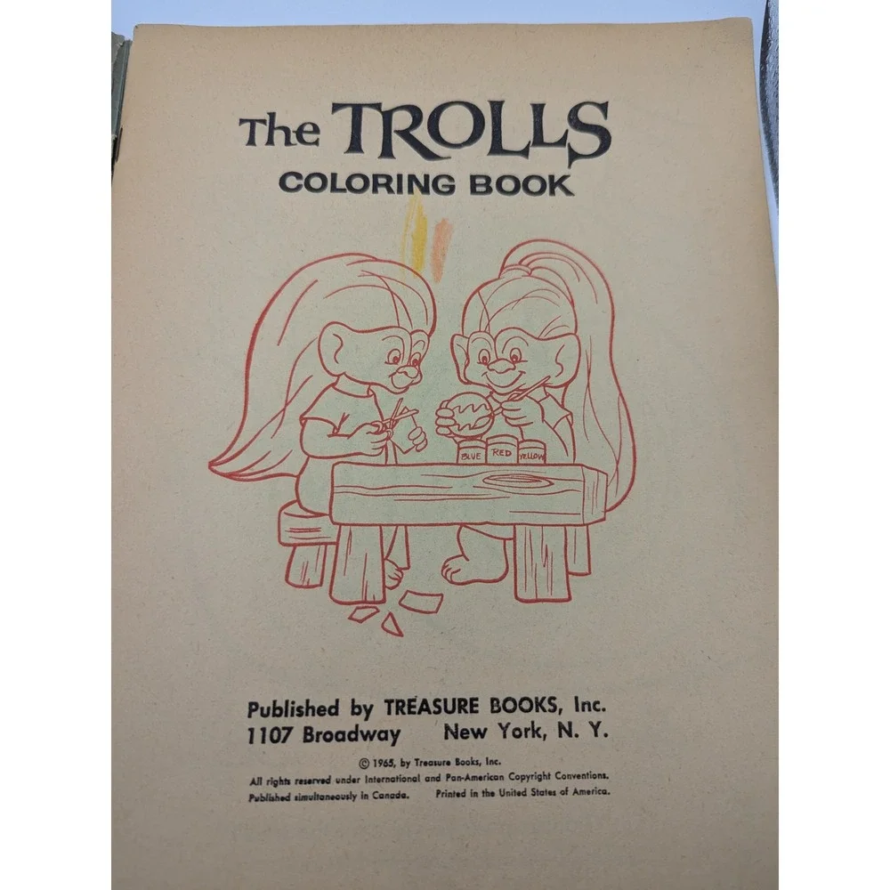 The Trolls Coloring‎ Book Treasure Books 1965 Vtg Childrens Activity Collectible